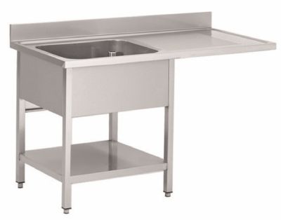 Plonge inox 1 bac avec passage lave vaisselle à droite - 1400x600x850+100mm Plonge inox 1 bac avec passage lave vaisselle à droite - 1400x600x850+100mm