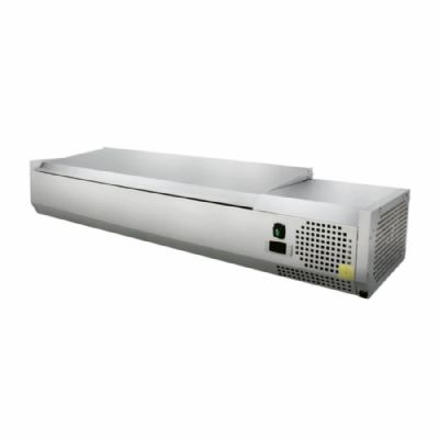 Saladette réfrigérée à poser avec capot au dessus 6xGN1/3 - 1400x395x255mm Saladette réfrigérée à poser avec capot au dessus 6xGN1/3 - 1400x395x255mm