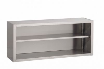 Armoire murale inox ouverte suspendue avec étagère intermédiaire - 600x400x650mm Armoire murale inox ouverte suspendue avec étagère intermédiaire - 600x400x650mm