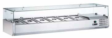Saladette réfrigérée avec vitre droite à poser +2 / +8°C - 5xGN1/4 Saladette réfrigérée avec vitre droite à poser +2 / +8°C - 5xGN1/4
