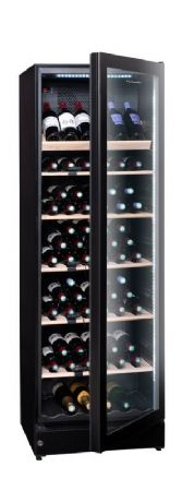 Cave à vins de vieillissement professionnelle 1 porte vitrée noir - 195 bouteilles Cave à vins de vieillissement professionnelle 1 porte vitrée noir - 195 bouteilles