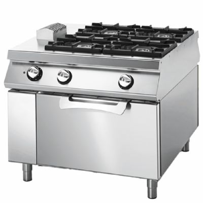 Cuisinière gaz avec four électrique statique triphasé 4 brûleurs Cuisinière gaz avec four électrique statique triphasé 4 brûleurs