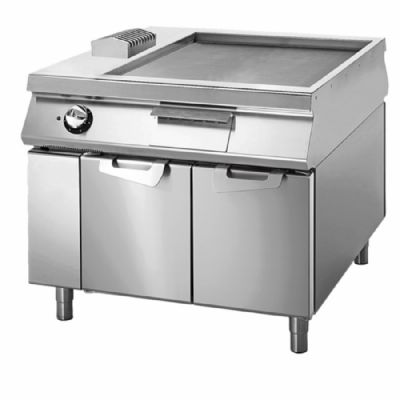 Plancha électrique sur table avec portes et surface lisse chromée 900x735 mm - puissance 15 kW Plancha électrique sur table avec portes et surface lisse chromée 900x735 mm - puissance 15 kW