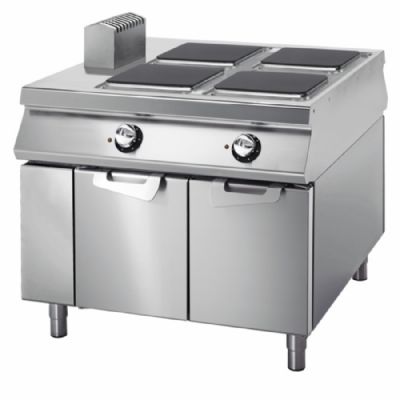Cuisinière électrique sur coffre avec portes avec 4 foyers 330x330 mm triphasé Cuisinière électrique sur coffre avec portes avec 4 foyers 330x330 mm triphasé