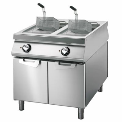 Friteuse électrique 13+13 litres sur coffre avec portes battantes Friteuse électrique 13+13 litres sur coffre avec portes battantes