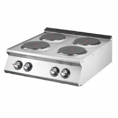 Cuisinière électrique de table 4 foyers fonte triphasée puissance 10,4 kW Cuisinière électrique de table 4 foyers fonte triphasée puissance 10,4 kW