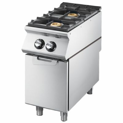 Cuisinière gaz 2 feux sur soubassement avec portes puissance 16 kW Cuisinière gaz 2 feux sur soubassement avec portes puissance 16 kW