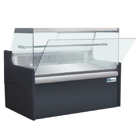 Comptoir de présentation gris vitrage droit froid ventilé température +2/+5°C - 1340x900x1230mm Comptoir de présentation gris vitrage droit froid ventilé température +2/+5°C - 1340x900x1230mm