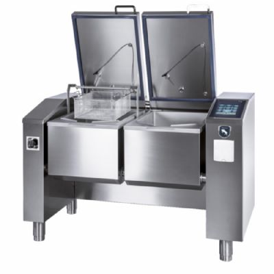 Appareil électrique polyvalent double 2x79 litres avec 2x GN 1/1 levage automatique Appareil électrique polyvalent double 2x79 litres avec 2x GN 1/1 levage automatique