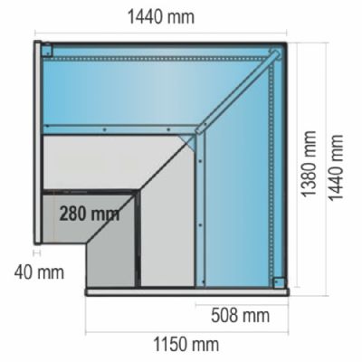 Armoire réfrigérée ventilée spéciale viande angle vitre droite température +2/+5°C Armoire réfrigérée ventilée spéciale viande angle vitre droite température +2/+5°C