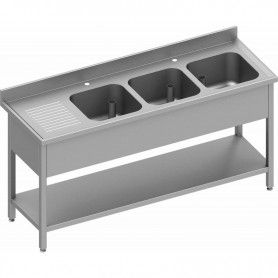 Plonge inox 3 bacs