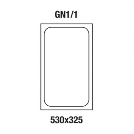 Bac gastro inox GN 1/1, hauteur 200 mm