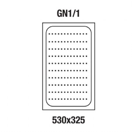 Bac gastro inox GN perfor 1/1 h40 mm