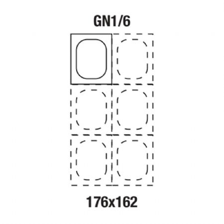 Bac gastro inox GN 1/6  h100 mm