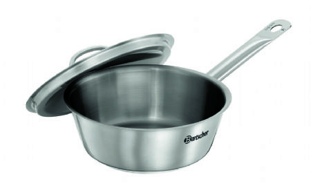 Sauteuse inox avec couvercle - intrieur 125-180 x h65 mm - 200x350x110 mm