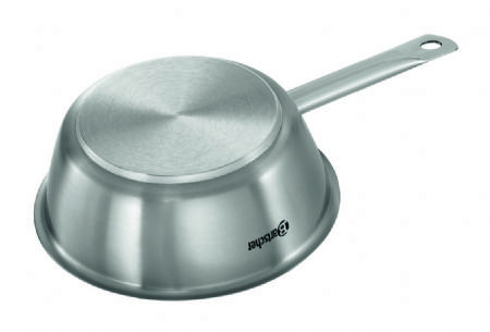 Sauteuse inox avec couvercle - intrieur 125-180 x h65 mm - 200x350x110 mm