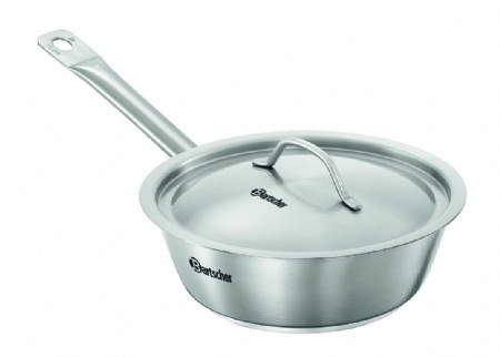 Sauteuse inox avec couvercle - intrieur 145-200 x h65 mm - 410x220x110 mm