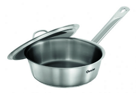 Sauteuse inox avec couvercle - intrieur 190-240 x h75 mm - 260x486x98 mm