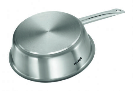 Sauteuse inox avec couvercle - intrieur 190-240 x h75 mm - 260x486x98 mm