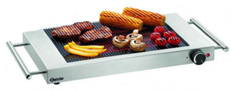 Plaque grill rainure vitrocramique de table - surface de grillade de 310x190 mm