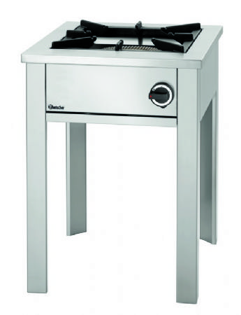 Rchaud  gaz sur pieds en inox 1 zone de cuisson 12,5 kW - 590x680x820 mm