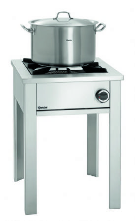 Rchaud  gaz sur pieds en inox 1 zone de cuisson 12,5 kW - 590x680x820 mm