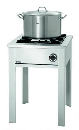 Rchaud  gaz sur pieds en inox 1 zone de cuisson 12,5 kW - 590x680x820 mm