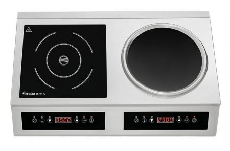 Double plaque et Wok  induction 7 kW - 680x435x145 mm