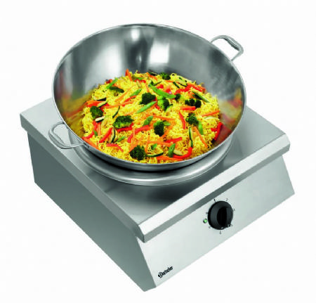 Wok de table triphas avec 1 zone de chauffe - 510x600x330 mm