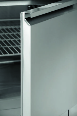 Mini meuble rfrigr inox GN 1/1 avec 2 portes pleines - 900x700x880 mm