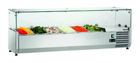 Vitrine rfrigre avec 6 bacs GN 1/4 - 1400x335x225 mm