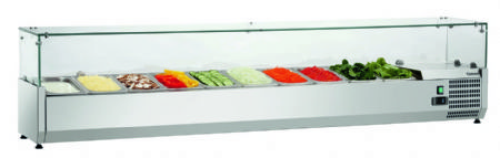 Vitrine rfrigre avec 10 bacs GN 1/4 - 2000x335x459 mm