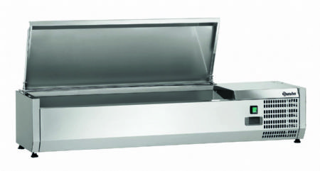 Vitrine rfrigre avec couvercle inox 5 bacs GN 1/4 - 1200x335x290 mm