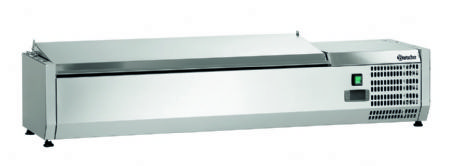 Vitrine rfrigre avec couvercle inox 5 bacs GN 1/4 - 1200x335x290 mm