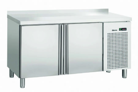 Table rfrigre inox adosse avec 2 portes pleines - 1342x700x850 mm