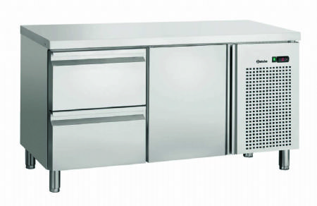 Table rfrigre inox 1 porte et 2 tiroirs - 1342x700x850 mm