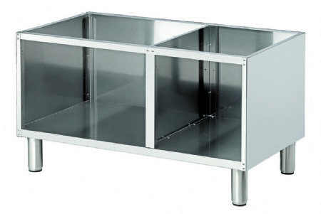 Soubassement ouvert en acier au nickel-chrome 18/10 avec 2 compartiments - 1000x535x560 mm