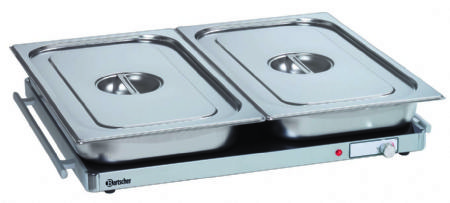 Plaque chauffante en verre pour chafing dish GN 2/1 - 670x550x40 mm