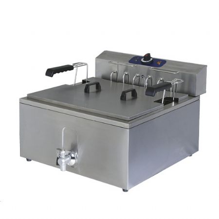 Friteuse professionnelle lectrique de table pour ptisserie avec robinet de vidange 25 litres