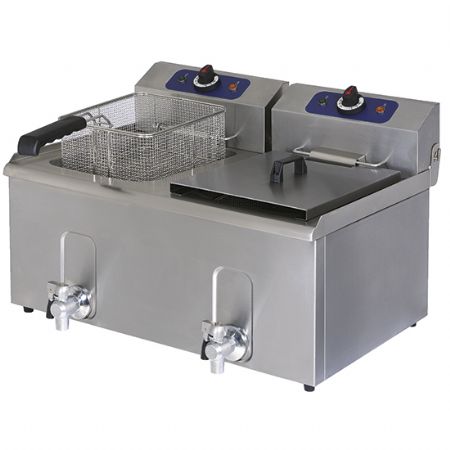 Friteuse professionnelle lectrique de table avec robinet de vidange capacit de l'huile 8+8 litres