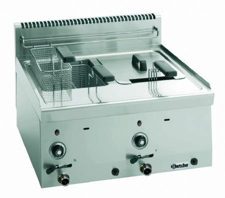 Friteuse gaz professionnelle 2 cuves de 8 litres - 600x600x290 mm