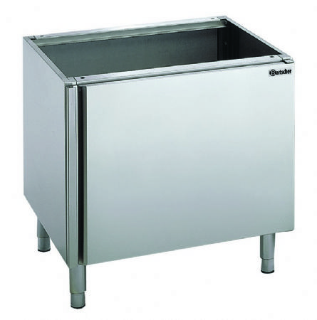 Soubassement ouvert en acier au nickel-chrome 18/10 avec porte battante - 600x550x580 mm