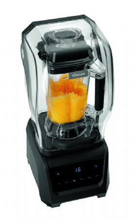 Blender professionnel noir commande tactile avec capot insonorisant et bol transparent 2,5 litres - 1,68 kW