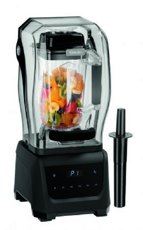 Blender professionnel noir commande tactile avec capot insonorisant et bol transparent 2,5 litres - 1,68 kW