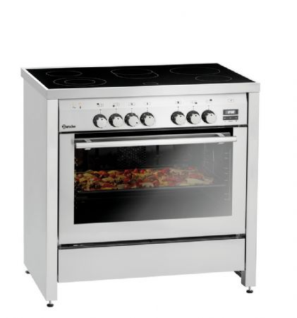 Fourneau avec plaque vitrocramique 5 zones de cuisson - 897x660x890 mm