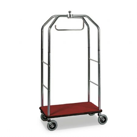 Chariot porte-valises et porte-habits pro chrom rouge 150kg professionnel