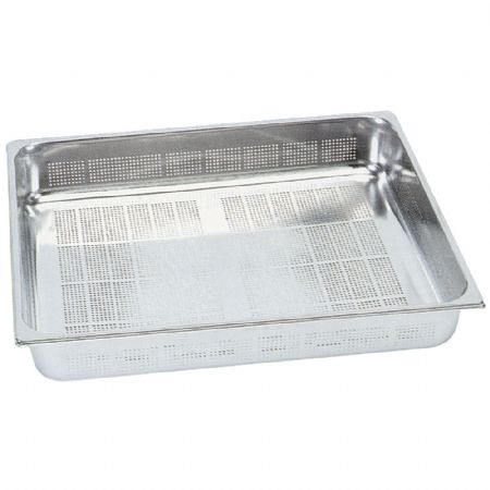 Bac gastro inox GN inox fond perfore h65 mm