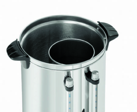 Distributeur de th et d'eau chaude en inox pour restauration avec 2 sorties - 8 litres