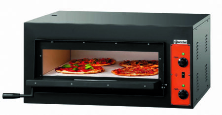 Four  pizza professionnel triphas noir 1 chambre pour 4 pizza  30 cm - 890x860x430 mm