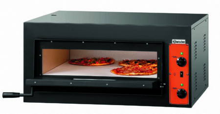 Four  pizza professionnel triphas noir 1 chambre pour 4 pizza  30 cm - 890x860x430 mm